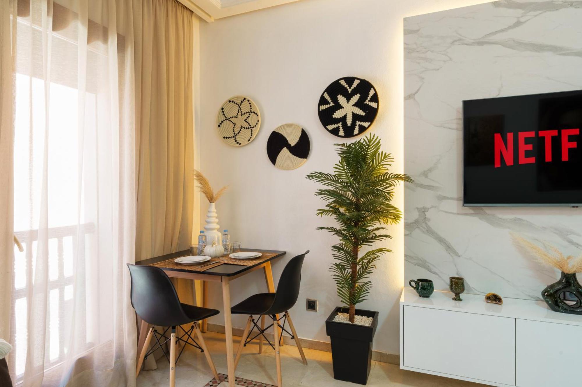 Appartement Chic Gueliz Plaza Avec Vue Marrákes Kültér fotó