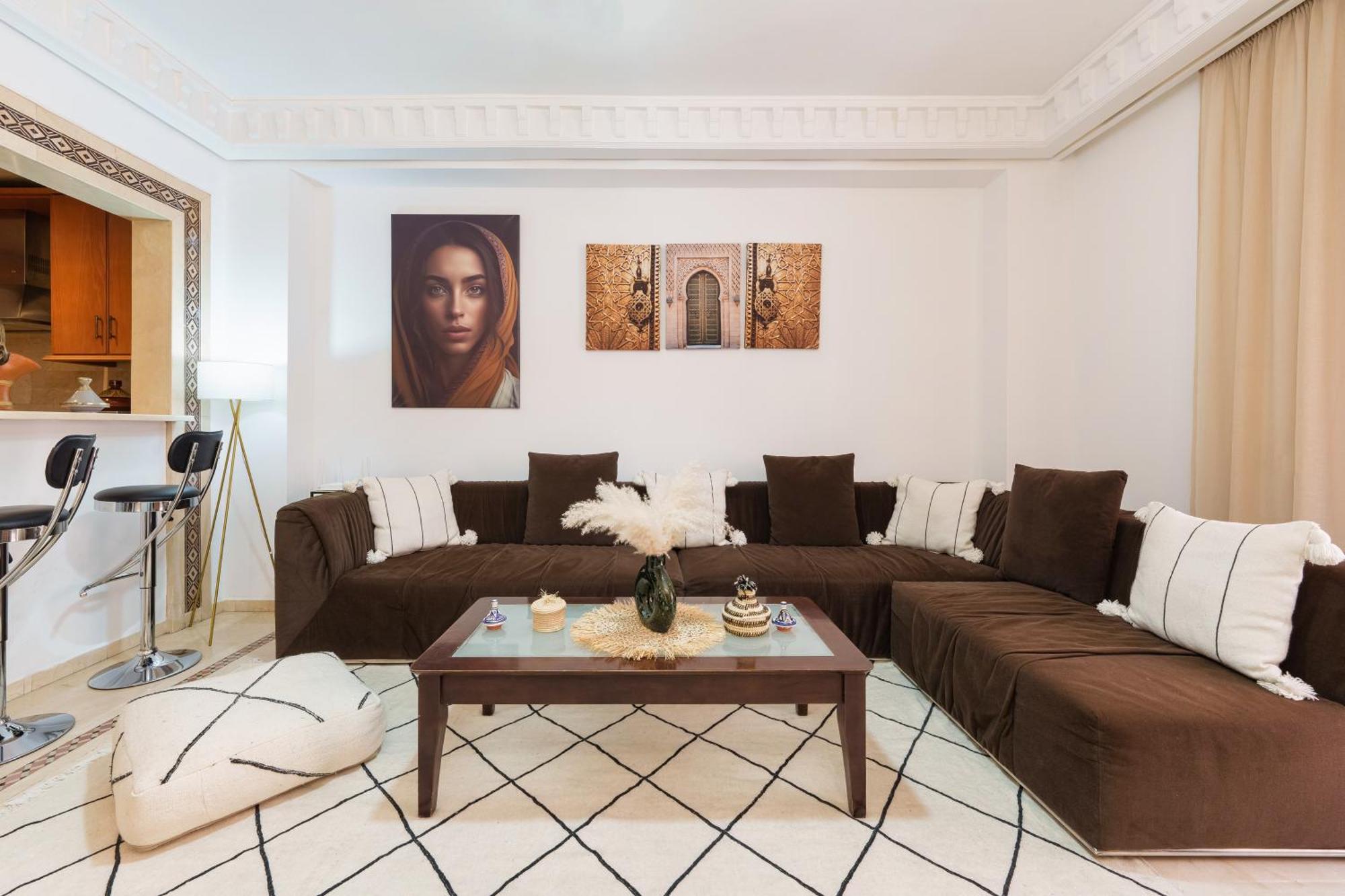 Appartement Chic Gueliz Plaza Avec Vue Marrákes Kültér fotó